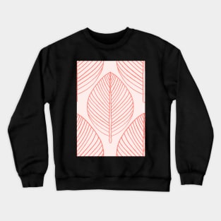 Tropical foliage in cream and warm coral Crewneck Sweatshirt